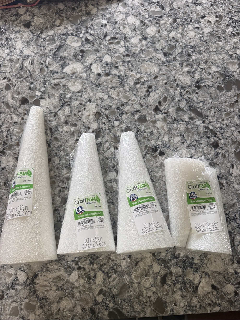 Craft White Floral Foam Cone